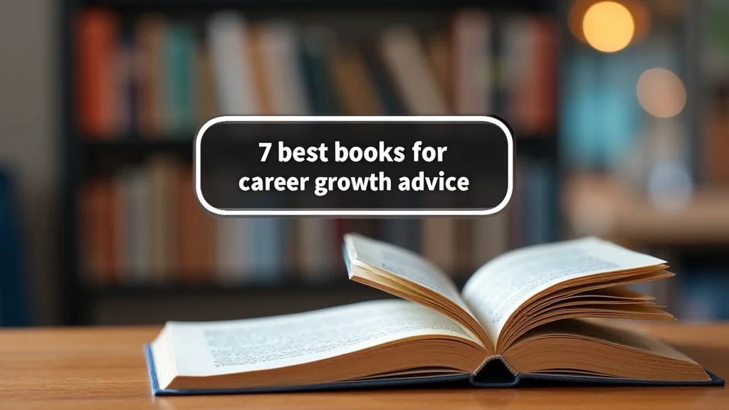 This image shows a stack of diverse books offering career growth advice.