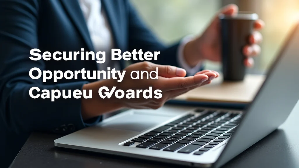 The image shows a person climbing stairs, symbolizing progress and securing better career growth opportunities.