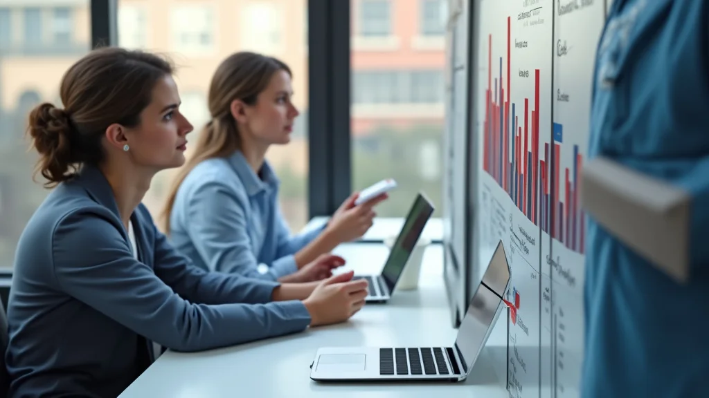 The image shows a simplified career growth chart plan with upward arrows indicating progress.
