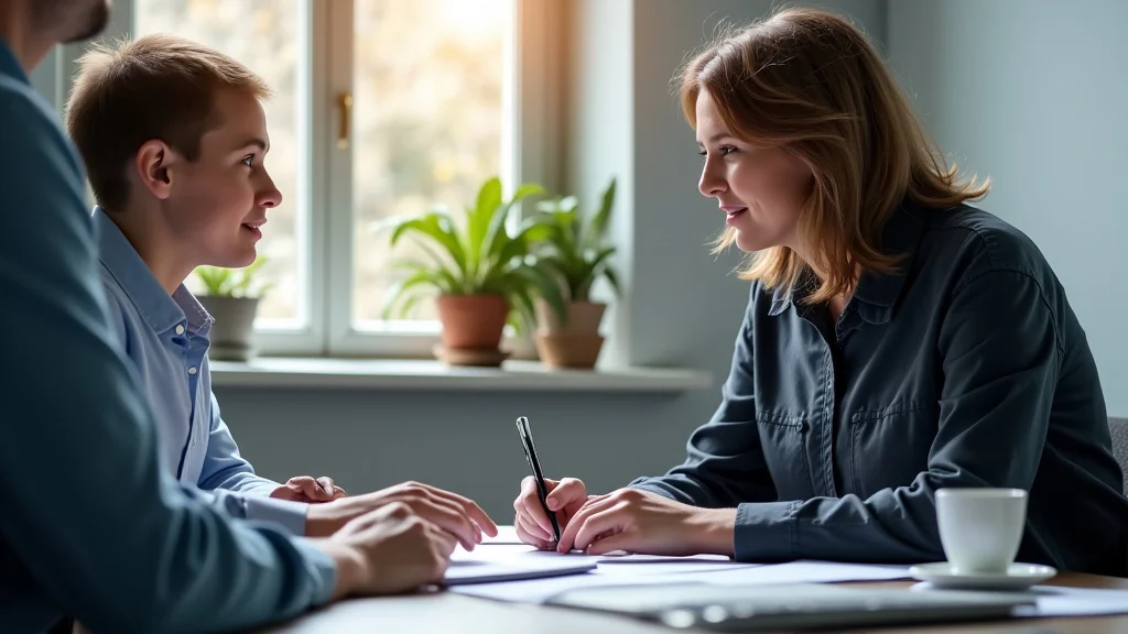 The image shows a person planning their career growth and development with a whiteboard.
